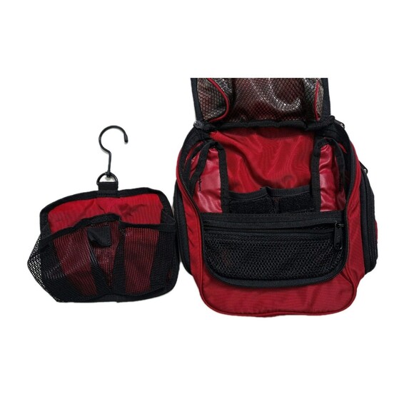 LL Bean Personal Travel Bag Vintage Toiletry Organizer Hanging Shower Red - Picture 8 of 9